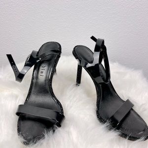 Women’s Gianni Bini Heel Sandals-(rubber upper) Black sparkly Size US 9.5